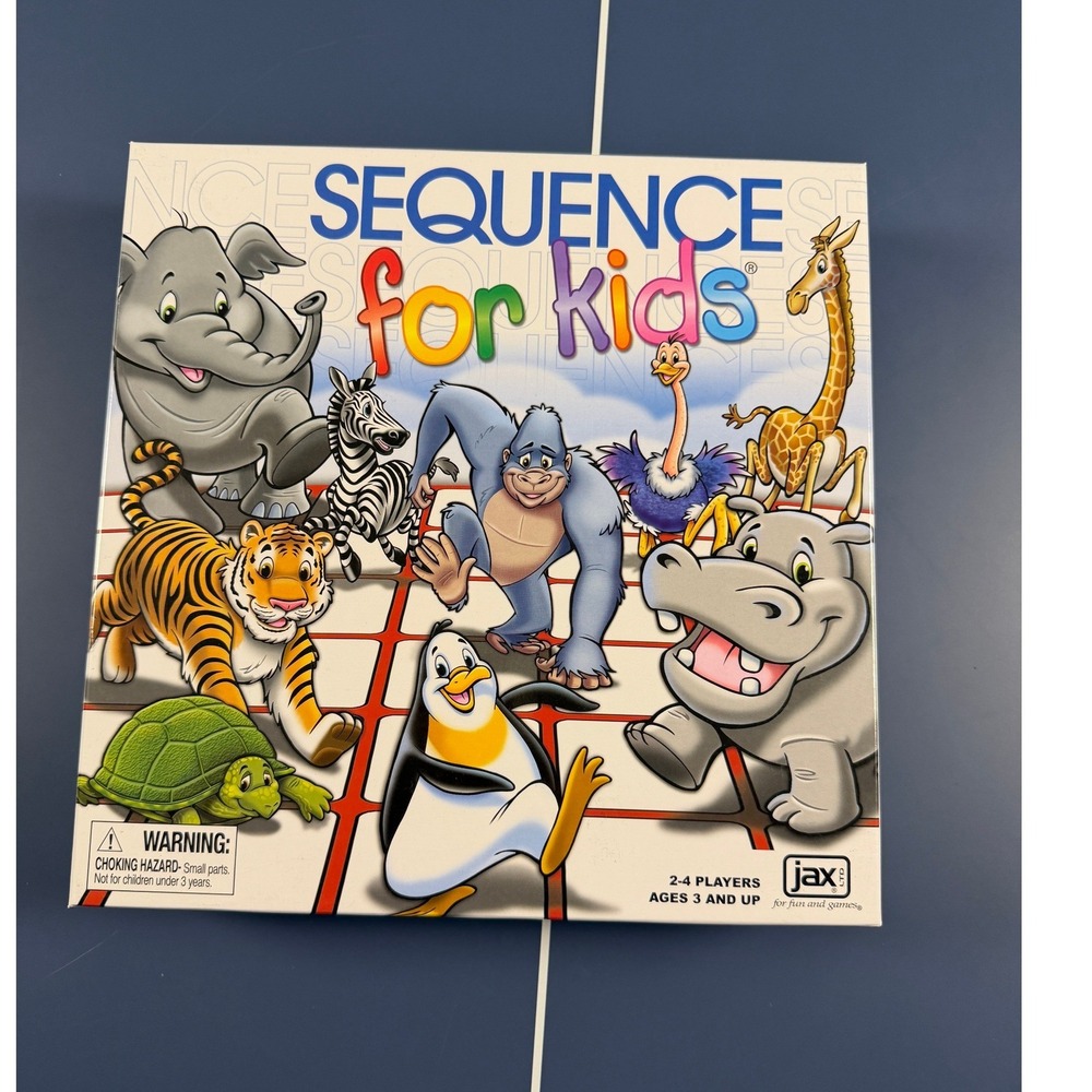 Jax Sequence for Kids Board Game Animal Strategy Matching Ages 3+ 2-4 Player NEW